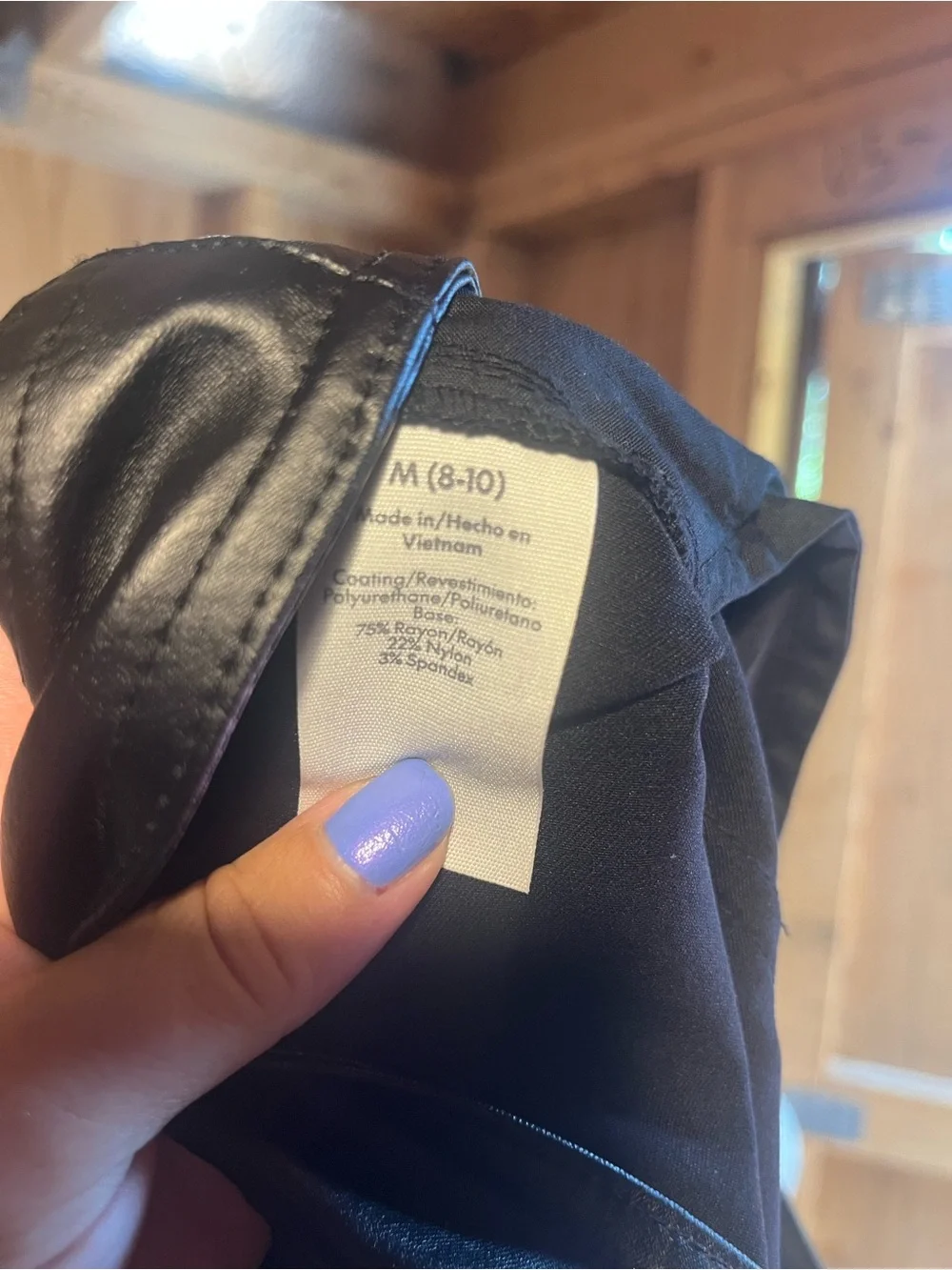 Black Pleather Mini Skirt Size Medium (8-10)